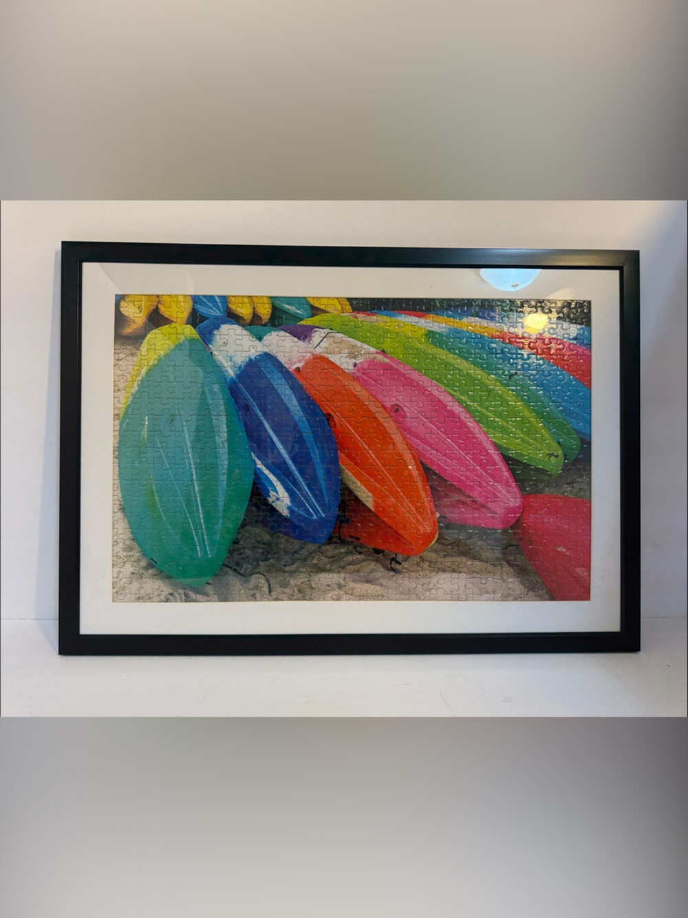 Framed Puzzle Colorful Kayak Wall Art Print - Multicolor Home Decor